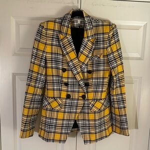 Veronica Beard Plaid Yellow Blazer